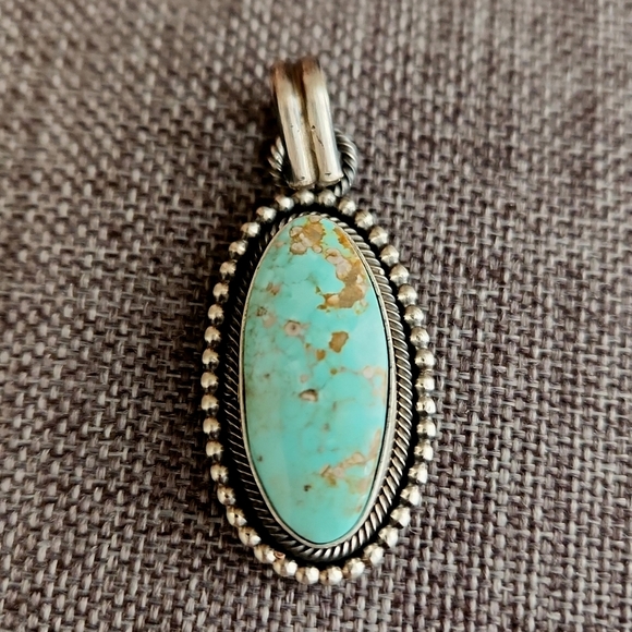 Gorgeous NWOT Native American Navajo Handmade Royston Turquoise Pendant 🩵🎁🤎 - Picture 2 of 11